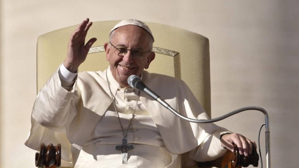 El papa Francisco se dirige a la multitud congregada en la plaza de San Pedro del Vaticano, el pasado miércoles.