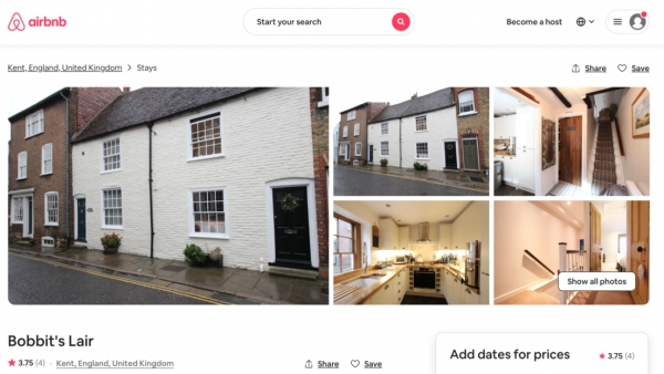 Captura de pantalla del anuncio de Airbnb que fue suspendido por publicar una lista de reglas que prohibía huéspedes que pesen más de 100 kilos.