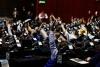 Dura una votación en la Cámara de Diputados.
