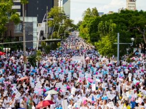 La organización Jalisco es Uno por los Niños, organiza la manifestación
