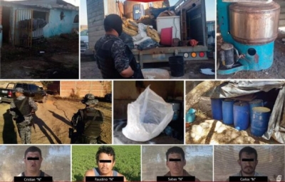 Fiscalía de Jalisco asegura cuatro narcolaboratorios