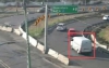 El vehículo, con placas sobrepuestas de una Trax, hizo un recorrido ida y vuelta.