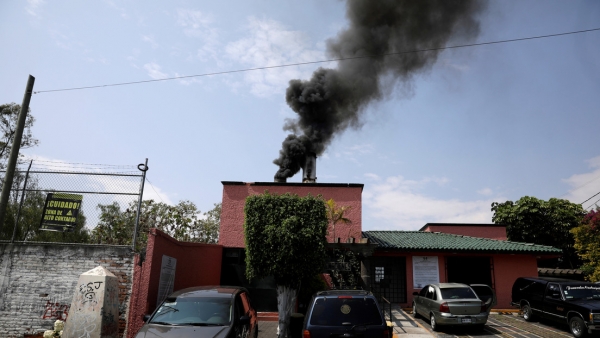 Crematorio de una funeraria en la Ciudad de México, México.11 de mayo de 2020.