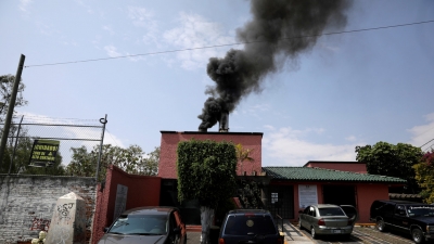Crematorio de una funeraria en la Ciudad de México, México.11 de mayo de 2020.