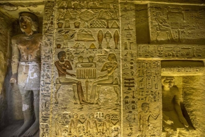 Imagen de la tumba del sacerdote real KHALED DESOUKI (AFP)