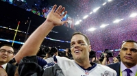 Brady al concluir el partido.  