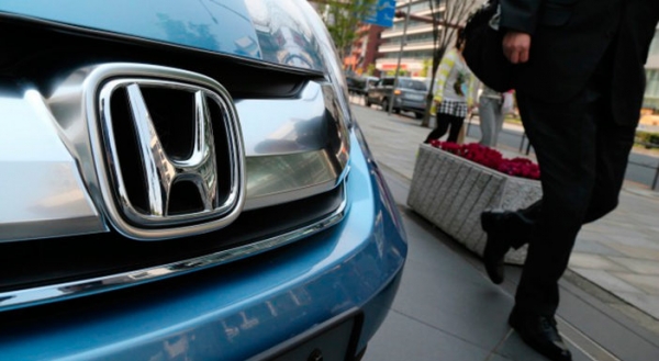 El logo de Honda en uno de sus vehículoEl logo de Honda en uno de sus vehículos.