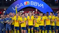Las Águilas del América en el gran festejo del primer tricampeonato en la historia de torneos cortos. 