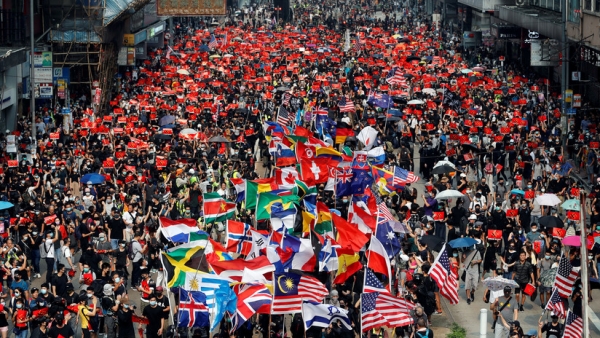 Protestas antigubernamentales en Hong Kong, China, el 29 de septiembre de 2019.