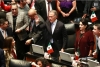 Miguel Ángel Yunes Linares, luego de tomar protesta en el Senado como suplencia del legislador Miguel Ángel Yunes Márquez, durante la sesión donde se analizará la reforma judicial, el 10 de septiembre de 2024.