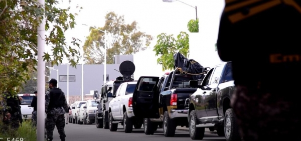 Patrullas en Ocotlán, Morelos. Foto tomada de la página udgtv.com