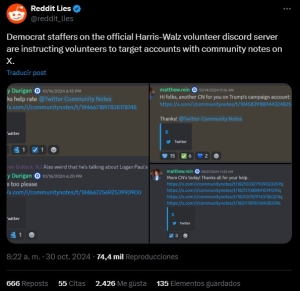 La campaña de Kamala Harris podría estar manipulando las redes sociales