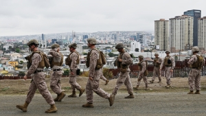 Cuerpo de Marines de EE.UU. patrullando la zona fronteriza entre EE.UU. y México. San Diego, California, 7 de febrero de 2025.