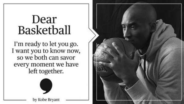 «Dear Basketball»: La emotiva carta de despedida que dedica Kobe Bryant al baloncesto