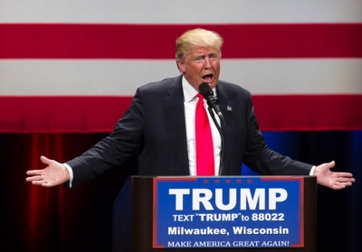 Donald Trump pronuncia un discurso durante un evento de su campaña en Wisconsin |