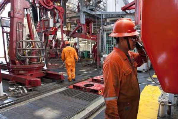 Piso de perforación en la plataforma de exploración Bicentenario.