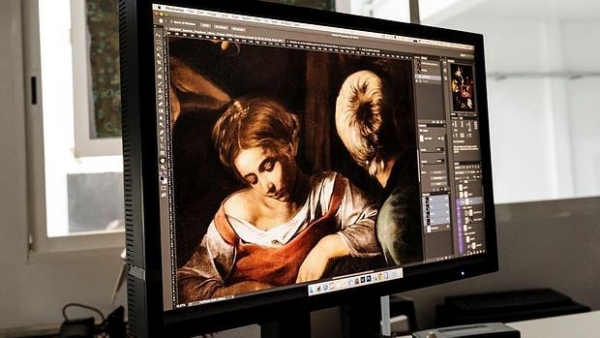 Réplica digitalizada de «Natividad con San Francisco y San Lorenzo», de Caravaggio